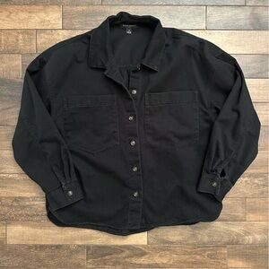 Banana Republic Black Button-Up Shacket